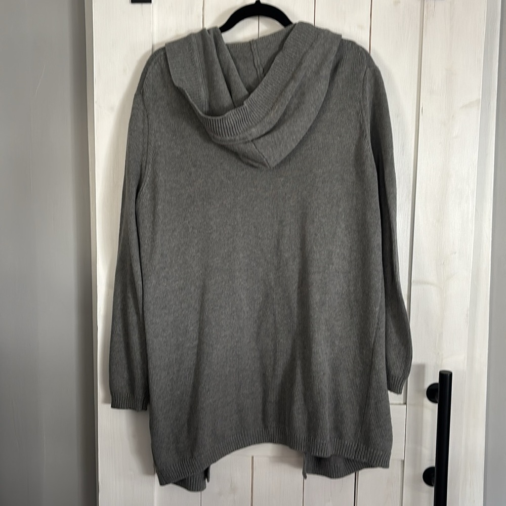 Gap - Long Hooded Cardigan Sweater - Grey - Picture 5 of 5